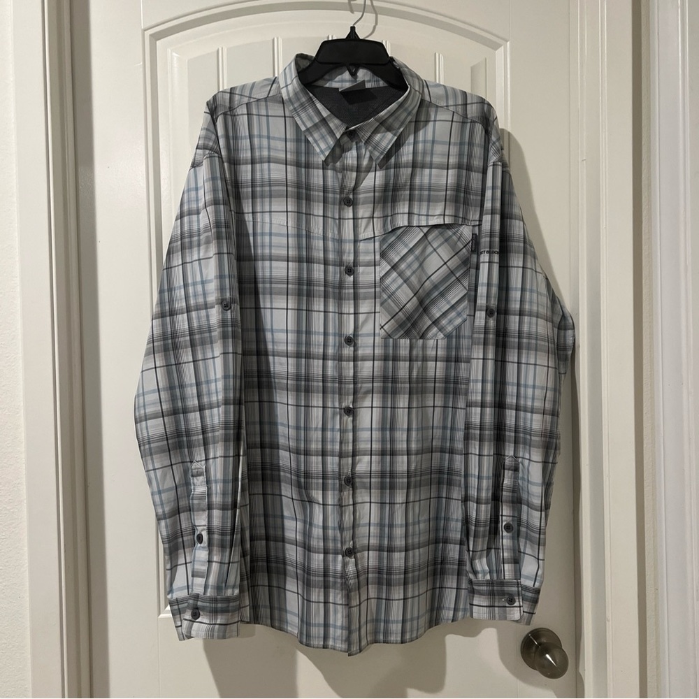 Columbia Insect Blocker Men’s Gray Long Sleeve Button Down Casual Shirt Size XXL